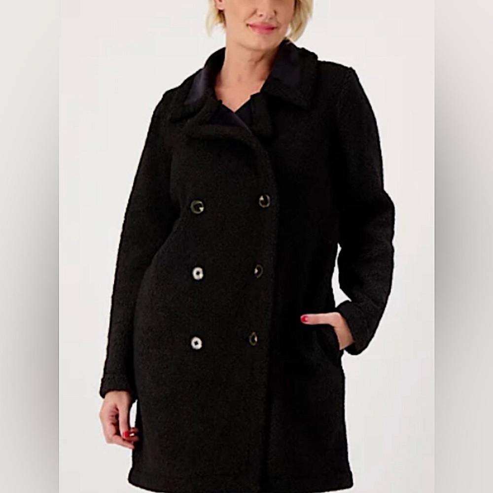 Peace Love‎ World Sherpa Double Breasted Teddy Pea Coat Cozy Size: 1XP